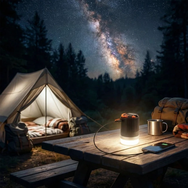 Alt view image 7 of 7 - Camping Lantern for Power Outages IP65 Waterproof Camping Lights 10400mAh Portable USB-C Rechargeable 180H Ultra-Long Runtime Emergency Light
