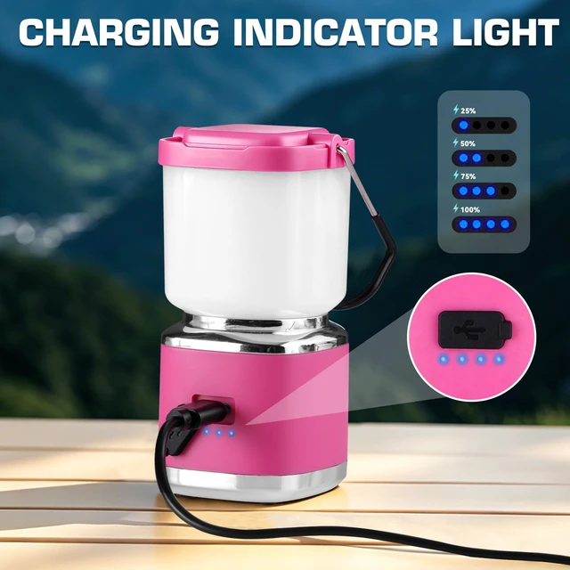 Alt view image 7 of 7 - Mini Rechargeable Camping Lantern, 300LM LED Tent Light | 300LM, Stepless Dimming, Memory Function, 4 Modes, USB-C Rechargeable, Portable, Hanging Hook, Camping, Hiking & Emergency