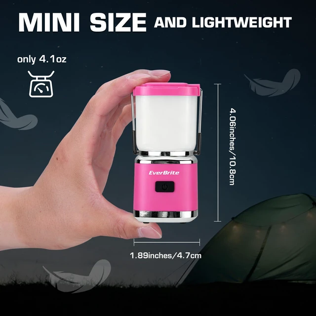 Alt view image 3 of 7 - Mini Rechargeable Camping Lantern, 300LM LED Tent Light | 300LM, Stepless Dimming, Memory Function, 4 Modes, USB-C Rechargeable, Portable, Hanging Hook, Camping, Hiking & Emergency