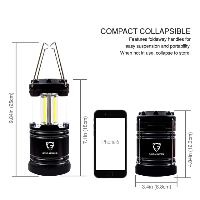 Alt view image 5 of 6 - Camping Lantern, Battery Powered LED Lanterns, Survival Kits for Power Outages, Hurricane, Emergency, Portable Camping Essentials