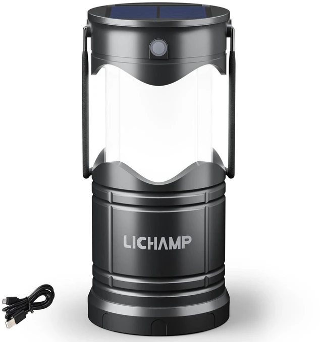 Main image of 1-Pack Solar Camping Lantern, USB Rechargeable LED Lanterns | Battery Powered Pop Up Flashlight Lamps, 3 Modes Power for Power Outages Hurricane Supplies Emergency Indoor & Outdoor