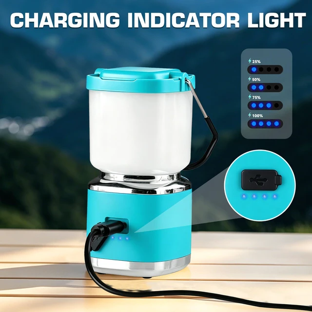 Alt view image 6 of 7 - Mini Rechargeable Camping Lantern, 300LM LED Tent Light | 300LM, Stepless Dimming, Memory Function, 4 Modes, USB-C Rechargeable, Portable, Hanging Hook, Camping, Hiking & Emergency