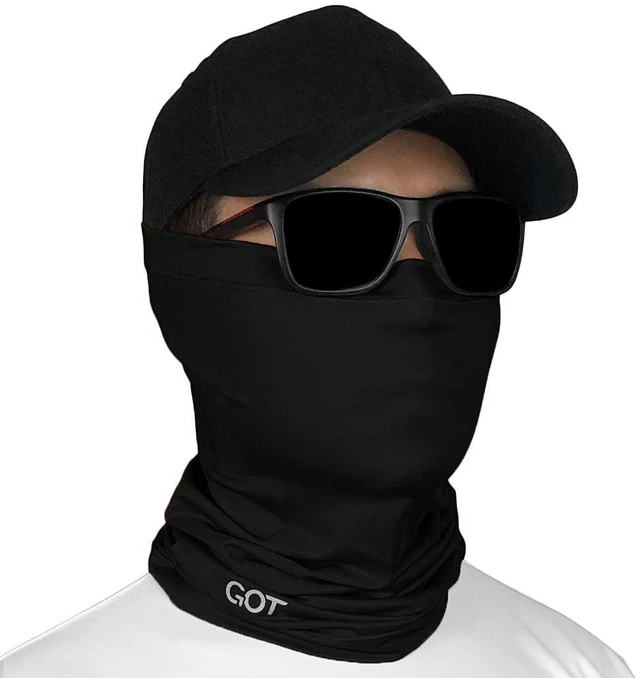 Main image of UPF 50+ Fishing Neck Gaiter - UV Face Mask Sun Protection (Midnight Black) | Moisture-Wicking, Quick-Drying, Built-in SPF, UVA/UVB Blocking, Hunting Camo Design, Versatile Headwear