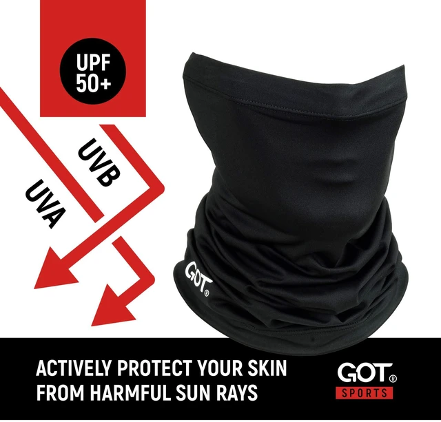 Alt view image 2 of 6 - UPF 50+ Fishing Neck Gaiter - UV Face Mask Sun Protection (Midnight Black) | Moisture-Wicking, Quick-Drying, Built-in SPF, UVA/UVB Blocking, Hunting Camo Design, Versatile Headwear