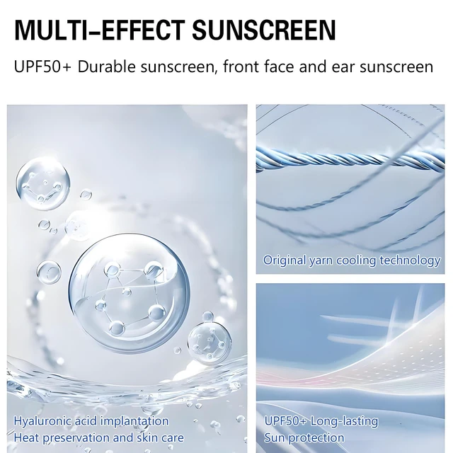 Alt view image 3 of 6 - UPF 50+ Full Face Mask UV Protection Full Face Sun Shield, Breathable Cooling Ice Silk Summer Face Mask for Women & Men (Pink)