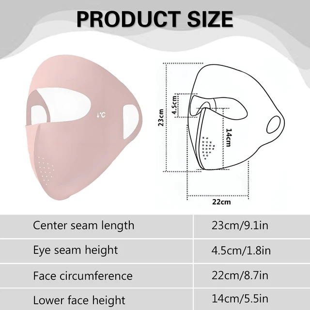 Alt view image 4 of 6 - UPF 50+ Full Face Mask UV Protection Full Face Sun Shield, Breathable Cooling Ice Silk Summer Face Mask for Women & Men (Pink)