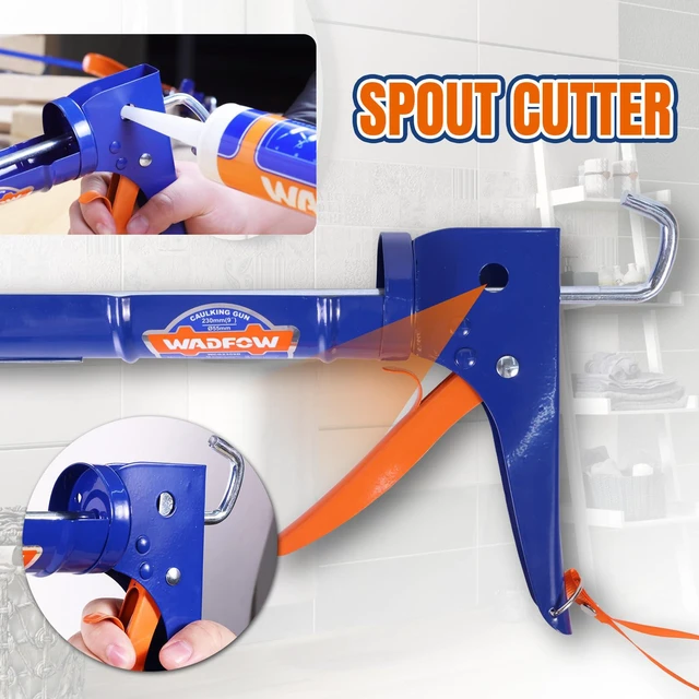 Alt view image 3 of 5 - 9" Caulk Gun, No Drip Silicone & Sealant Finishing Tool for Kitchen & Bathroom Sink Joints, Includes Built-in Spout Cutter & Smooth Round Rod for 10oz Caulk Tubes