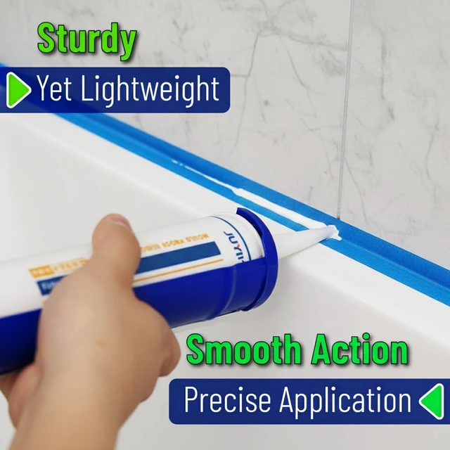 Alt view image 2 of 7 - Caulking Gun, 10:1 Thrust Ratio, No Drip Caulk Gun for Silicone & Sealant, Heavy Duty Hand Tool for Home Repair and Construction (Blue)