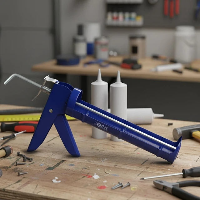 Alt view image 3 of 7 - Caulking Gun, 10:1 Thrust Ratio, No Drip Caulk Gun for Silicone & Sealant, Heavy Duty Hand Tool for Home Repair and Construction (Blue)