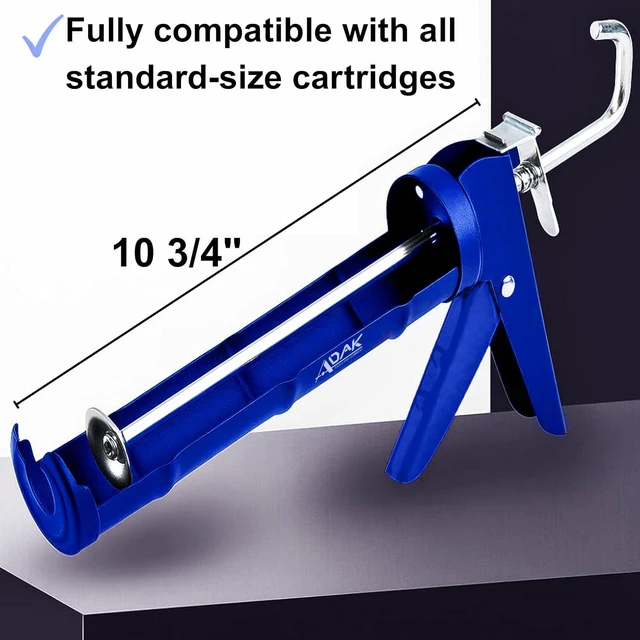 Alt view image 4 of 7 - Caulking Gun, 10:1 Thrust Ratio, No Drip Caulk Gun for Silicone & Sealant, Heavy Duty Hand Tool for Home Repair and Construction (Blue)