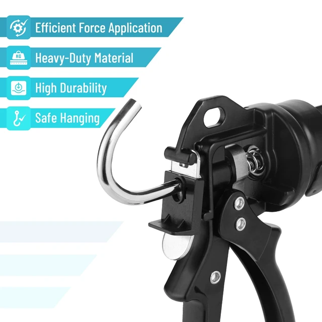 Alt view image 3 of 6 - Heavy Duty Caulking Gun, 18:1 Thrust Ratio, Black, Caulking Tool Gun, Heavy Duty Caulk Gun No Drip Caulk Gun, Hand Caulking Guns Tool, Silicone Gun