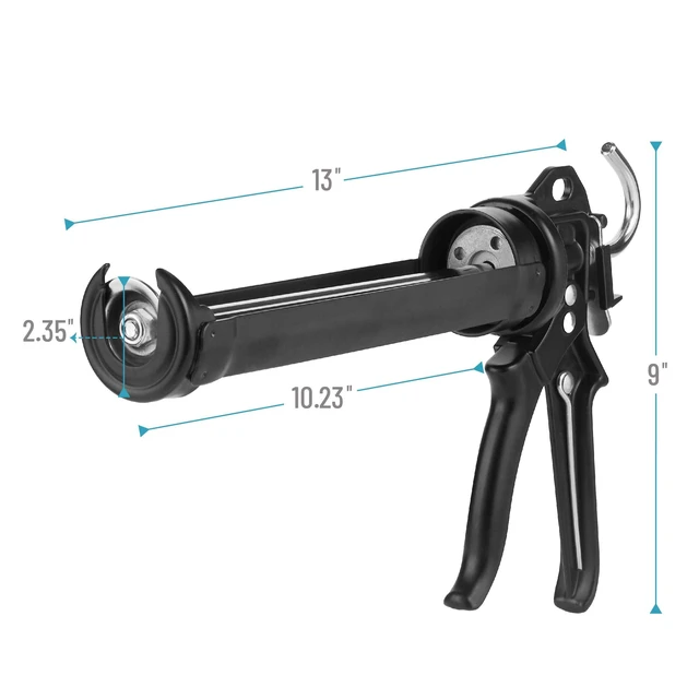 Alt view image 5 of 6 - Heavy Duty Caulking Gun, 18:1 Thrust Ratio, Black, Caulking Tool Gun, Heavy Duty Caulk Gun No Drip Caulk Gun, Hand Caulking Guns Tool, Silicone Gun