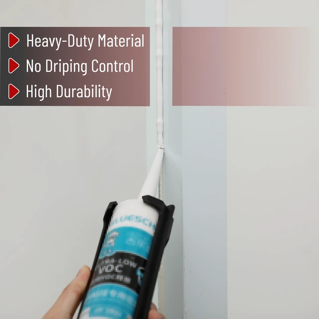 Alt view image 4 of 6 - Caulking Gun Tool, 10:1 Thrust Ratio, Black & Red, 360° Rotating Plastic Barrel, Caulk Gun with Spout Cutter, Seal Puncture Tool, Built-in Scraper and Finishing Tool