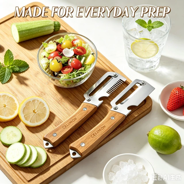 Alt view image 7 of 7 - 2Pcs multifunctional vegetable peeler, 2026 Upgrade peeler shredder,2.5mm stainless steel peeler With Scallion Shredder and Bottle Opener for Kitchen, Camping and Travel