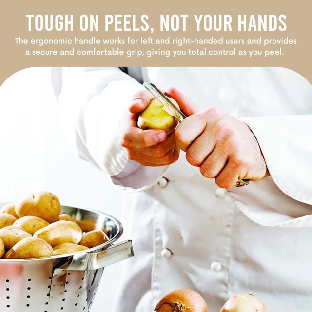 Alt view image 4 of 7 - Soft Grip Peeler - Gray 9 x 2.5 x 6.5 Inches, Made In Sweden | Rust Resistant Vegetable Peeler with Ergonomic Handle for Safety & Control Dishwasher Safe Potato Peelers For Kitchen