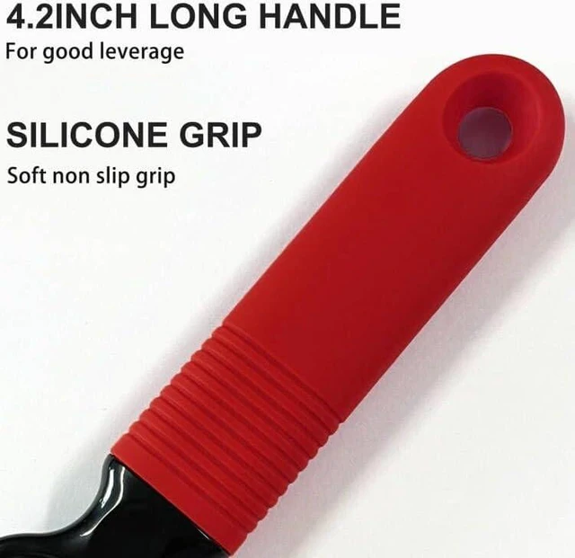 Alt view image 3 of 6 - 2-in-1 Soda Can Tab & Beer Bottle Opener, Red, 2-Pack | Easy pull tab opener with soft silicone handle protects nails & arthritic hands. Great for bars, picnics, and outdoor events