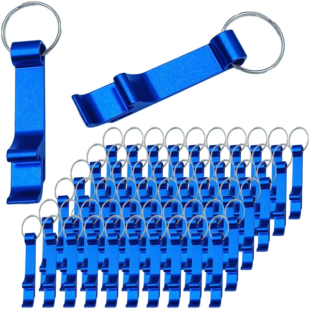 Main image of 50 Pcs Bottle opener Keychain Bulk,Soda Beverage Beer Bottle Opener Keychain,Bottle Openers Aluminum Beer Bottle Opener Claw Beverage Keychain Ring for Kitchen,Wedding, Bar,Party(blue)