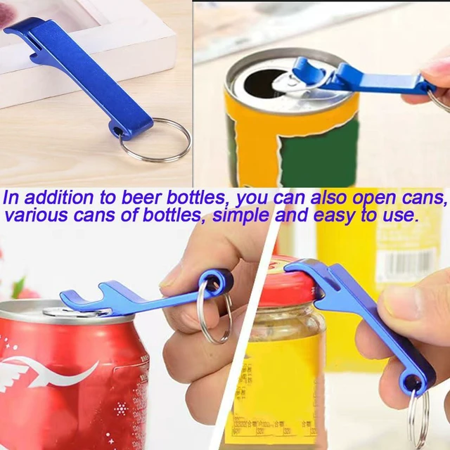 Alt view image 6 of 6 - 50 Pcs Bottle opener Keychain Bulk,Soda Beverage Beer Bottle Opener Keychain,Bottle Openers Aluminum Beer Bottle Opener Claw Beverage Keychain Ring for Kitchen,Wedding, Bar,Party(blue)