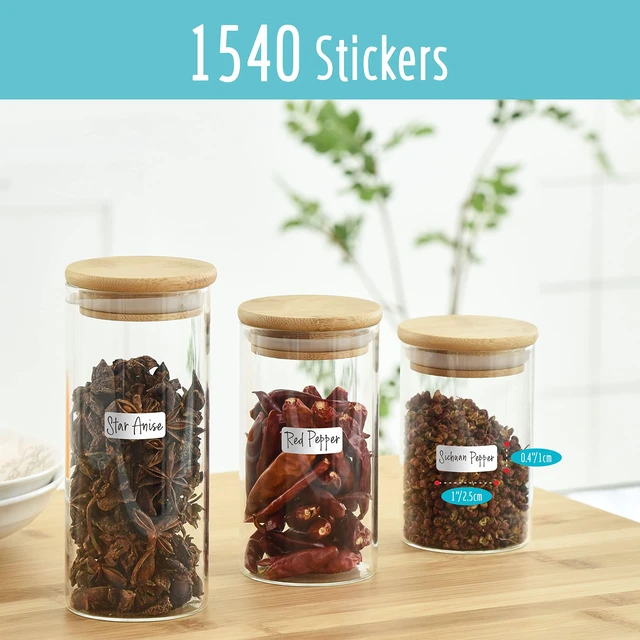Alt view image 2 of 7 - 1540 White Rectangular Labels, White Code Labels Water/Oil/Tear Proof Stickers Removable No Residue for Bins, Kitchen Containers (Each Sheet is Letter Size 8.5 x 11)