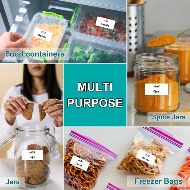 Alt view image 6 of 7 - 1200 Blank Removable Freezer Labels, Waterproof & Oil Resistant Stickers with Perforation Line, Ideal for Food Containers, Jars, and Pantry Organization (1" x 2")