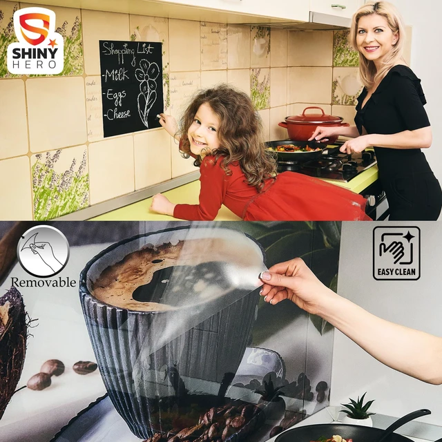 Alt view image 3 of 7 - Clear Wall Protector Contact Paper - Self Adhesive Removable Film Kitchen Cabinet Liner Transparent Sheet Plastic Foil Backsplash Oil Waterproof Wallpaper Heat Resistant Furniture Door Scratch Cat Dog