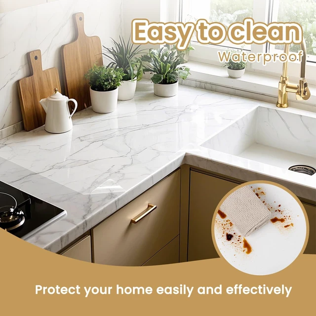 Alt view image 2 of 7 - Clear Wallpaper Transparent Kitchen Backsplash Protective Contact Paper | 17.7In×118In Removable Clear Wall Protector Oil Proof Waterproof Sticker Easy to Clean