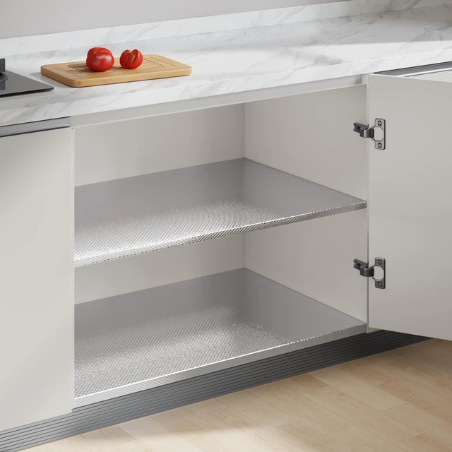 Alt view image 6 of 7 - Kitchen Stainless Steel Contact Paper 15.7''x80'' Oil Proof | Peel and Stick Stainless Steel Wrap for Countertops Metallic Sticker for Stove Dishwasher Microwave Fridge Oven Appliances