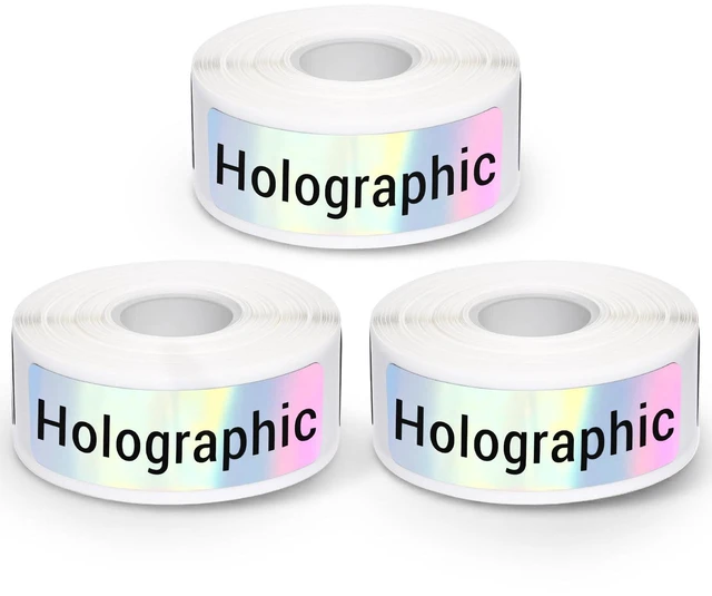 Main image of D30 Label Tape, 3 Rolls 0.47"x1.57" Holographic Waterproof Thermal Labels, Oil Proof & Tear Resistant Sticker Refill for D30/D30S/A30 Label Maker, 160 Labels/Roll for Home Kitchen Organization