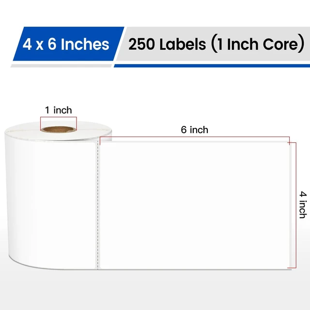 Alt view image 2 of 7 - 4" x 6" Thermal Labels, 250 Removable Labels with No Residue | Water & oil resistant, smudge-proof. For moving stickers, box storage bins, home & office organization
