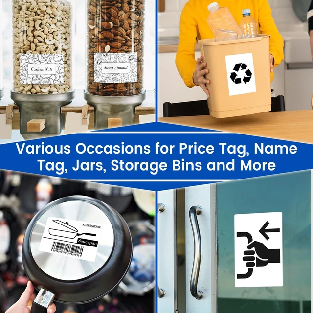 Alt view image 7 of 7 - 4" x 6" Thermal Labels, 250 Removable Labels with No Residue | Water & oil resistant, smudge-proof. For moving stickers, box storage bins, home & office organization