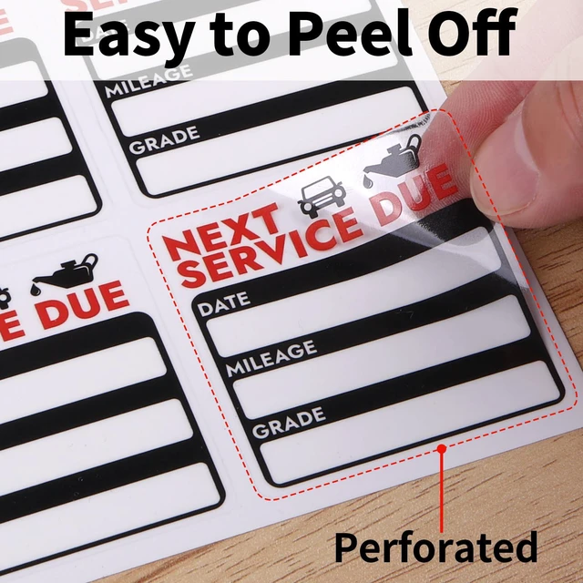 Alt view image 5 of 7 - 120 Pcs Oil Change Stickers, Next Service Due Sticker for Windshield | 2x2 Inches Strong Adhesion and No Residue, Clear Decals Labels for Car Auto Vehicles Window