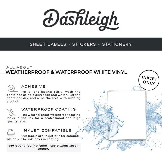 Alt view image 6 of 7 - 90 Waterproof Essential Oil Labels, 3x1 for Inkjet | Blank Printable Stickers, Free Easy to Use Templates, for oil proof labels for roller bottles and vials.