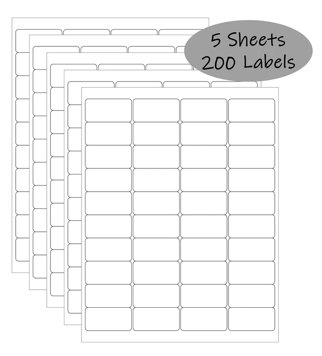 Alt view image 4 of 7 - 2x1 Inch Waterproof Labels for Inkjet Printers Smudge-Proof, Oil-Proof Label for Bottles, Pantry, Lip Gloss, Jars, Food, and Essential Oils | 200 Labels (5 Letter Size Sheets, 40/Sheet) (Matte)