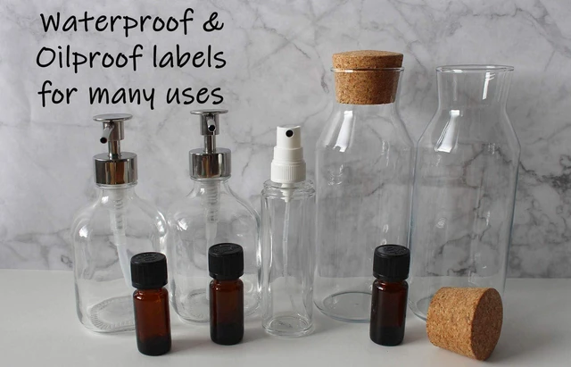 Alt view image 6 of 7 - 2x1 Inch Waterproof Labels for Inkjet Printers Smudge-Proof, Oil-Proof Label for Bottles, Pantry, Lip Gloss, Jars, Food, and Essential Oils | 200 Labels (5 Letter Size Sheets, 40/Sheet) (Matte)