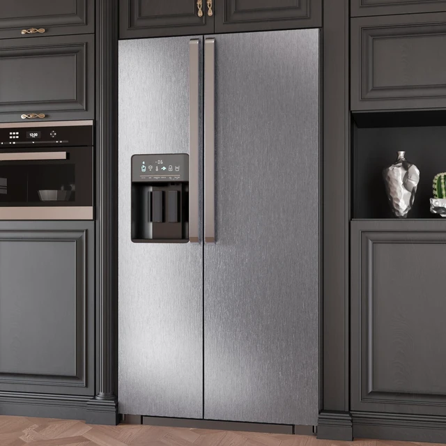 Alt view image 7 of 7 - Thick Stainless Steel Contact Paper for Kitchen Appliances Brushed Metallic Silver Wallpaper Peel and Stick Heat Resistant Self Adhesive Vinyl Wrap for Fridge Dishwasher Oven Covers 12"x80"