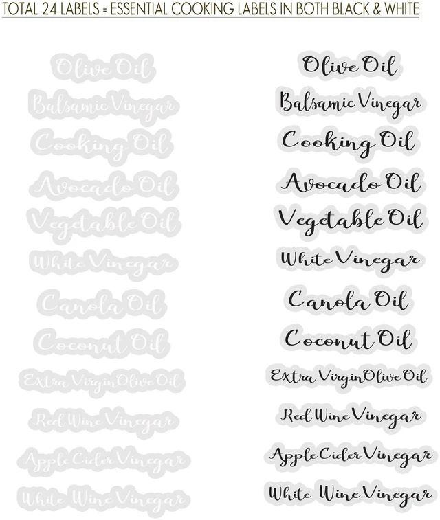 Alt view image 3 of 7 - Cursive Olive Oil & Vinegar Bottle Labels, Minimalist Waterproof Kitchen Container Label Set