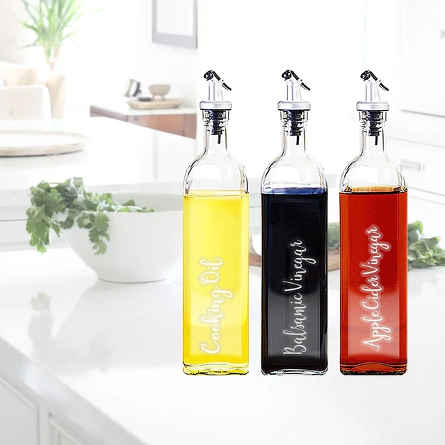 Alt view image 4 of 7 - Cursive Olive Oil & Vinegar Bottle Labels, Minimalist Waterproof Kitchen Container Label Set