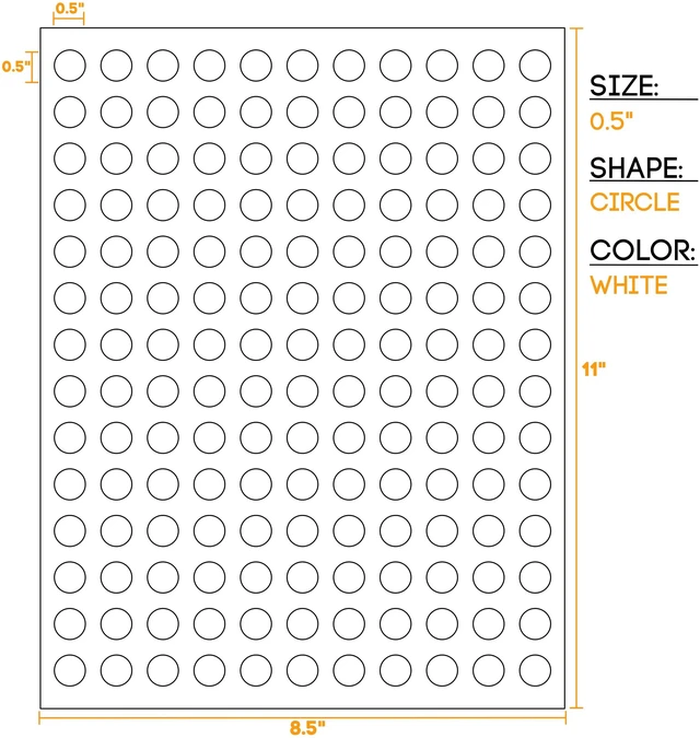 Alt view image 4 of 4 - Waterproof Essential Oil Labels, 770 Circles, 0.5 Inch Diameter, Oil Proof, Highly Durable Blank Stickers