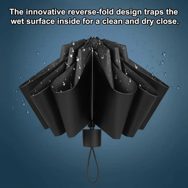 Alt view image 5 of 7 - Quality Compact Travel Folding Umbrellas Windproof Waterproof for Men Women Ladies Girls, Classic Black Portable UV Canopy for Handbag Backpack, Lightweight Handy Umbrella