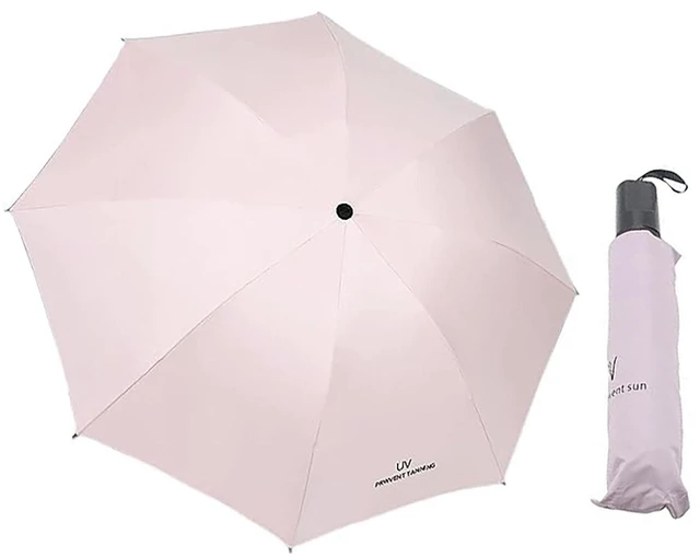 Main image of Rainproof and Sunshade Manual Umbrella, 8 Ribs 37.8 Inch x 25.6 Inch Pink Windproof Folding Umbrella for Outdoors (pink)