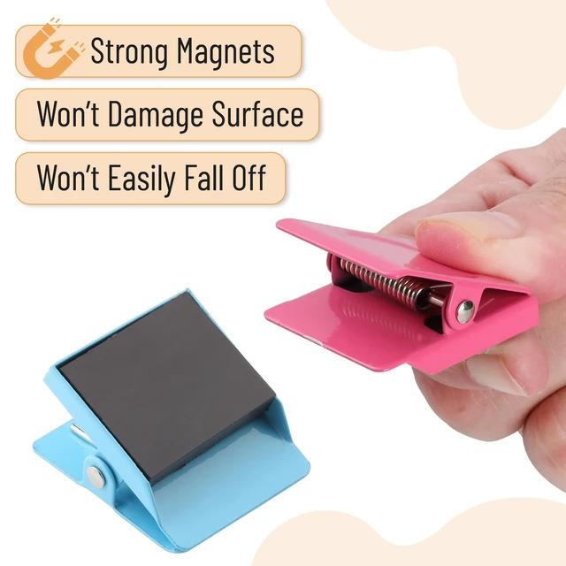 Alt view image 4 of 7 - Magnetic Clips, 8 pcs, Assorted Color, 1.2, Metal Clips | Refrigerator Magnets