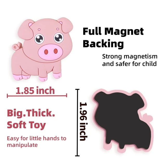 Alt view image 4 of 7 - Refrigerator Magnets for Kids, Fridge Magnet for Toddlers 1-3 | Cute Farm Animals Kids Magnets for Fridge Baby Educational Gift, Full Back Magnetic Toddler Magnets