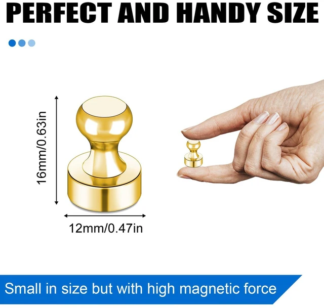 Alt view image 2 of 7 - Fridge Magnets 16 Pack Magnet Refrigerator Locker Whiteboard Gold | Magnetic Accessories Strong Small For White Board Cute Decor Cruise Door Classroom Decorative Calendar Neodymium Rare Earth