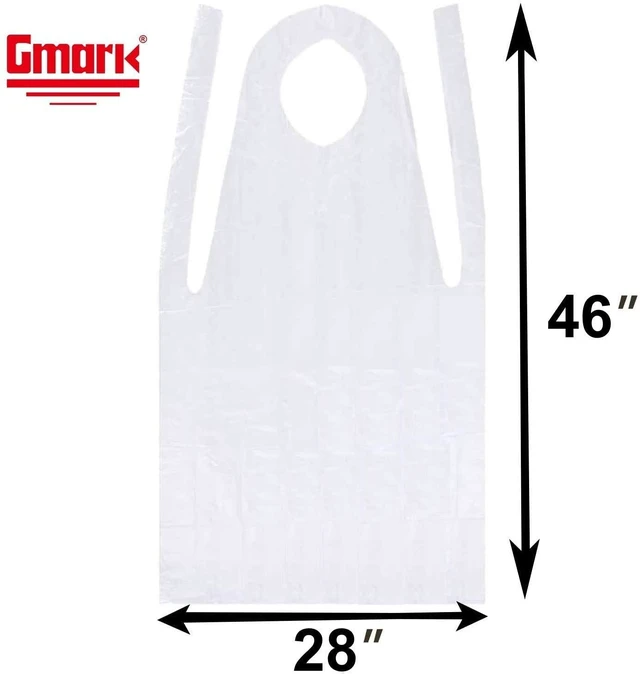 Alt view image 2 of 6 - Poly Apron Individual Wrapped, Disposable PE Waterproof, Food, Cooking 40pcs GM0002A