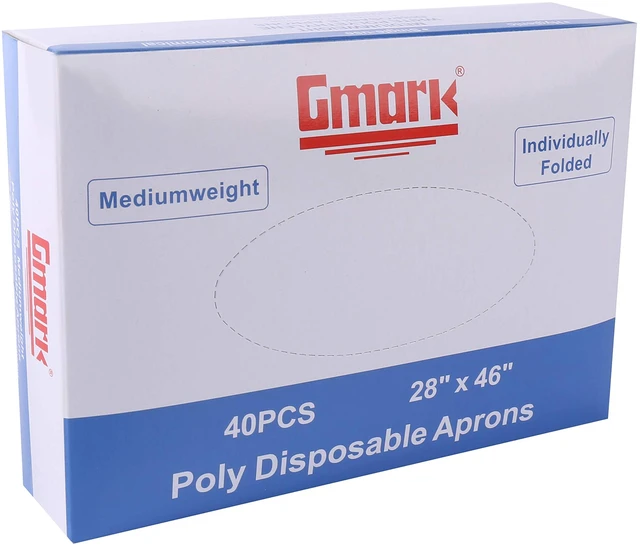 Alt view image 3 of 6 - Poly Apron Individual Wrapped, Disposable PE Waterproof, Food, Cooking 40pcs GM0002A