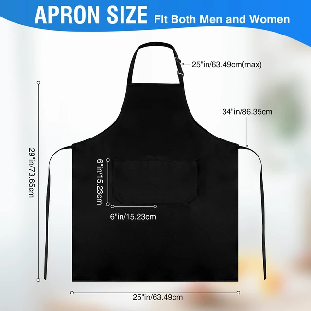 Alt view image 2 of 7 - 2 Pack Black Kitchen Aprons: Chef Cooking Bid Apron for Adults Women & Men with Pockets - Adjustable Smock Aprons for BBQ Grilling Painting Artist Servers Baking Crafts(Black, 2 Pack)
