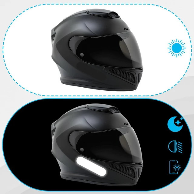 Alt view image 2 of 7 - 10PCS Black Reflective Tape, Motorcycle Helmet Decals Reflective Stickers for Helmet Motorcycle Helmets Stickers Night Visibility Safety Decal for Motorcycles Scooters Bike Helmets Stroller