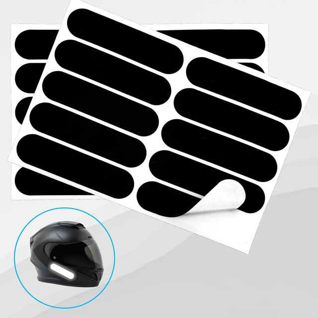 Alt view image 5 of 7 - 10PCS Black Reflective Tape, Motorcycle Helmet Decals Reflective Stickers for Helmet Motorcycle Helmets Stickers Night Visibility Safety Decal for Motorcycles Scooters Bike Helmets Stroller