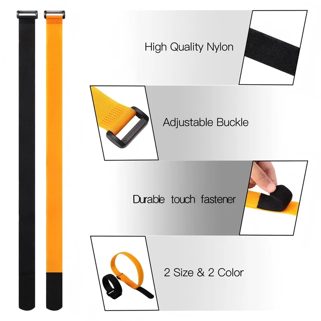 Alt view image 3 of 7 - 15 Pieces Adjustable Bike Straps Reusable Bike Rack Straps Cinch Replacement Wheel Stabilizer Accessories for Transporting, 1 x 23.6 Inch, 1 x 11.8 Inch