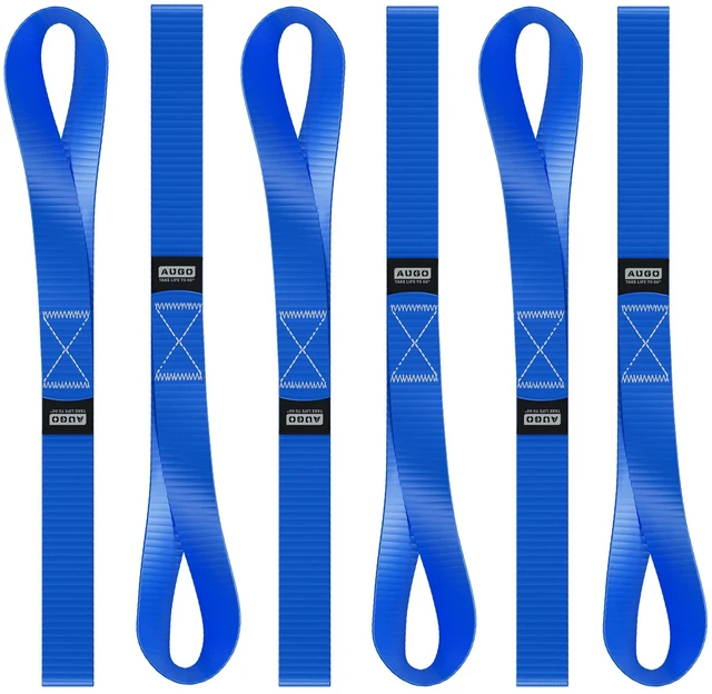Main image of Soft Loop Tie Down Straps - 1,500 Load Capacity & 4,500 Lbs Breaking Strength - 6 Pack - Loops for Securing ATV, UTV, Motorcycles, Scooters, Dirt Bikes, Lawn & Garden Equipment
